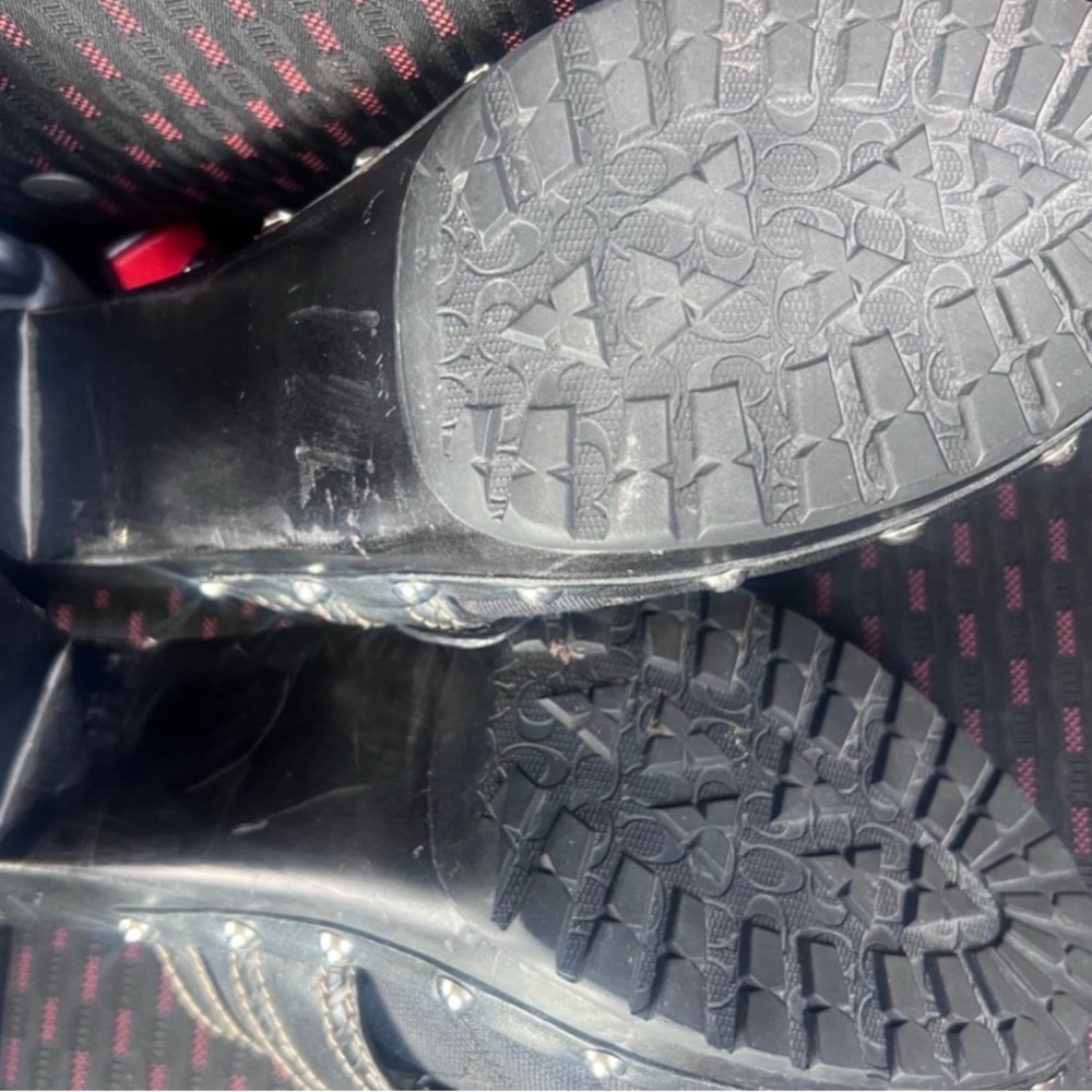 Coach Black Patterned Buckle Clogs - image 2